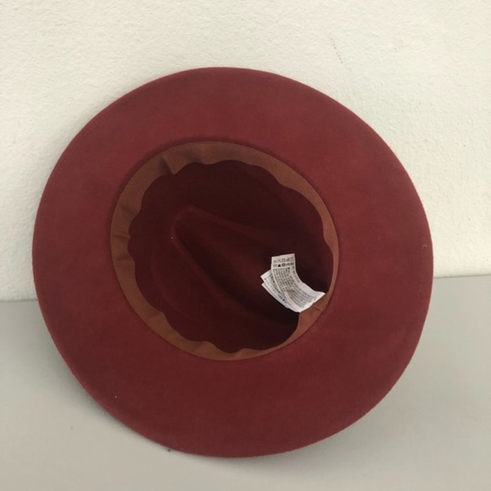 Forever 21 Burgundy Red Wool Wide Brim Hat - Picture 5 of 6